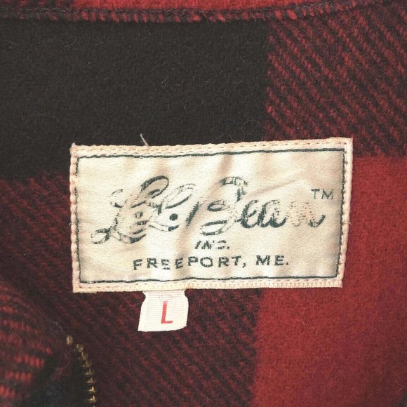 LL Bean Original 1970's Buffalo Plaid Red Black Virgin Wool w Back Game … - Picture 4 of 4